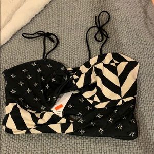 Patterned crop tank/bralette top